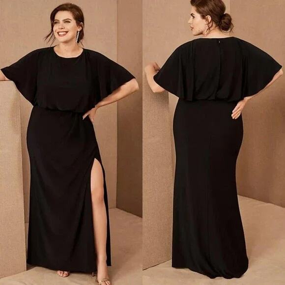 BHLDN x Anthropologie Black Lena Formal Dress Bridesmaid - Size 18 - NWT - Picture 1 of 16